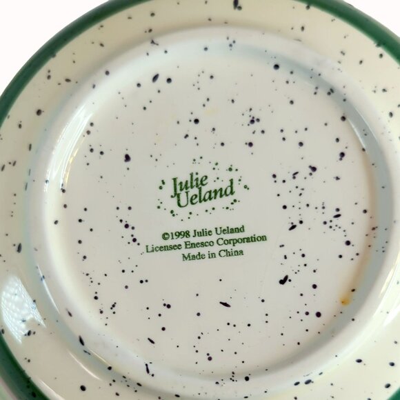 Julie Ueland Enesco 1998 Hand-Painted Floral Hydrangeas Ceramic Bowl - Picture 5 of 5